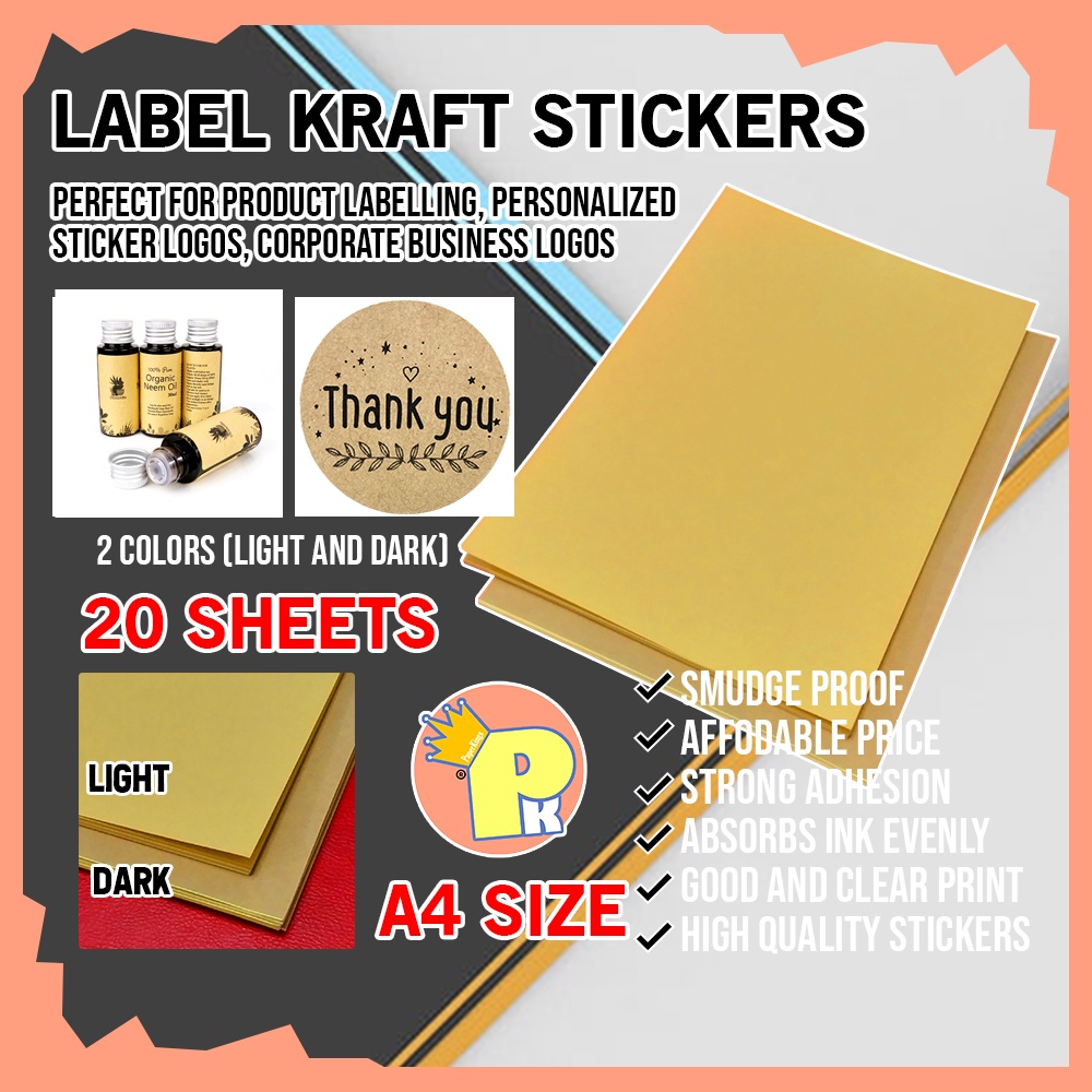 kraft sticker paper Self Adhesive Stickers Kraft Seal Paper Label Gift