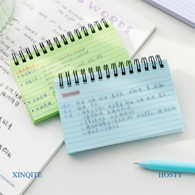 XINQITE 50PCS Index Cards, Ruled Flash Cards With Double Covers Record ...