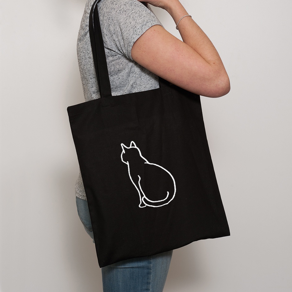 Black canvas tote bag with zipper hot sale