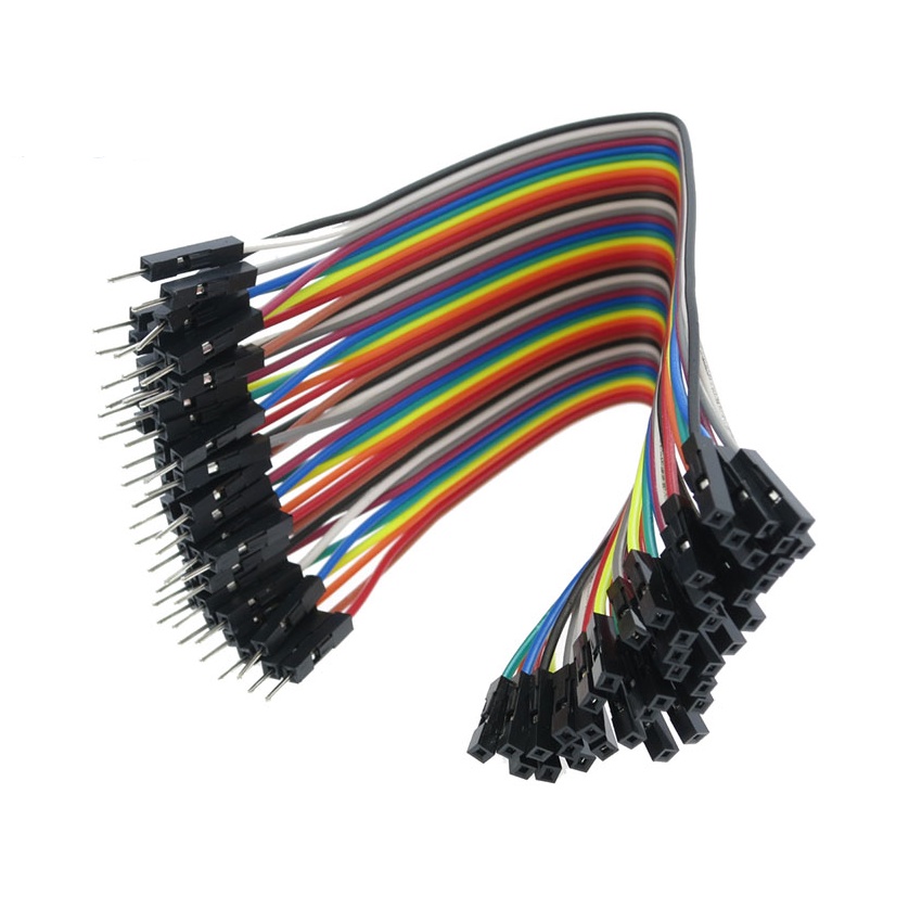 40pcs in Row Dupont Cable 20cm 2.54mm 1pin 1p-1p Female to Male jumper ...