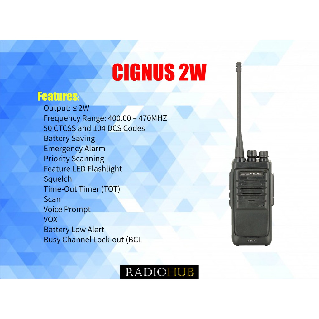 LOWEST PRICE Cignus CG2W UHF Short Range Two Way Radio Shopee Philippines