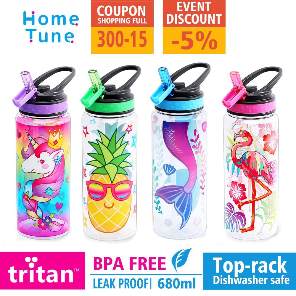 Croc Tritan Water Bottle 23oz - Cute Kids Water Bottle, BPA Free, Leak Proof Flip Top, Wide Mouth, For School & Travel