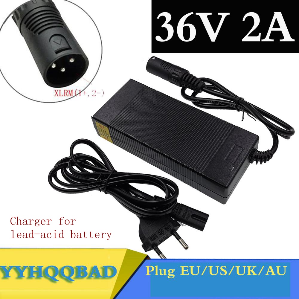 36V 2A lead acid battery charger electric scooter e bike wheelchair