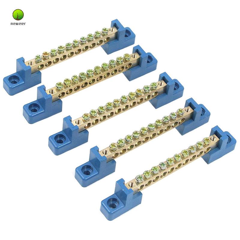 Terminal Block Blue Terminal Bus Bar 10 Positions Screw Brass | Shopee ...