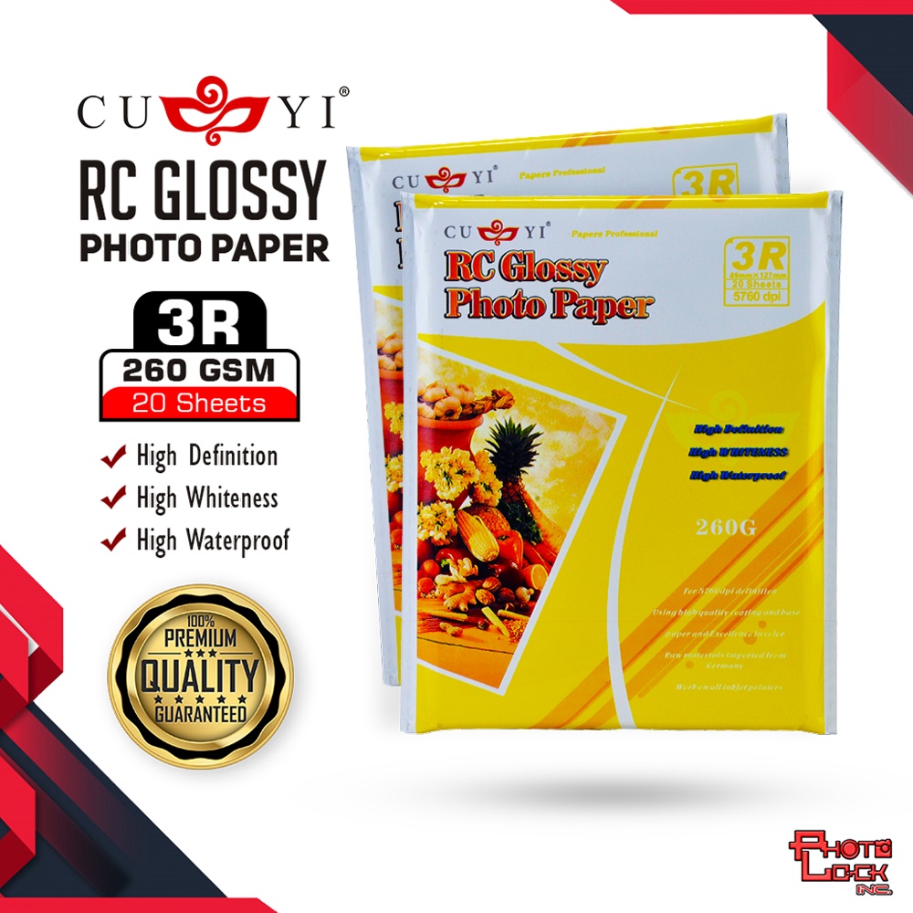 Quaff Cuyi Rc Glossy Photo Paper 260gsm Resin Coated A4 5r 4r 3r Size ...