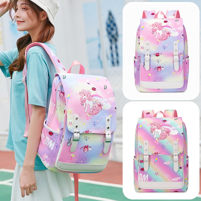 High quality cute unicorn backpack girl student school bag