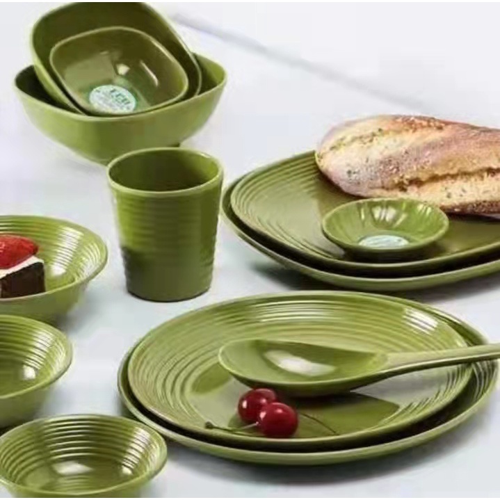 Green melamine clearance plates