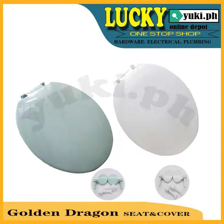 【Cash on delivery】 GOLDEN DRAGON TOILET SEAT COVER WHITEAQUAMARINE