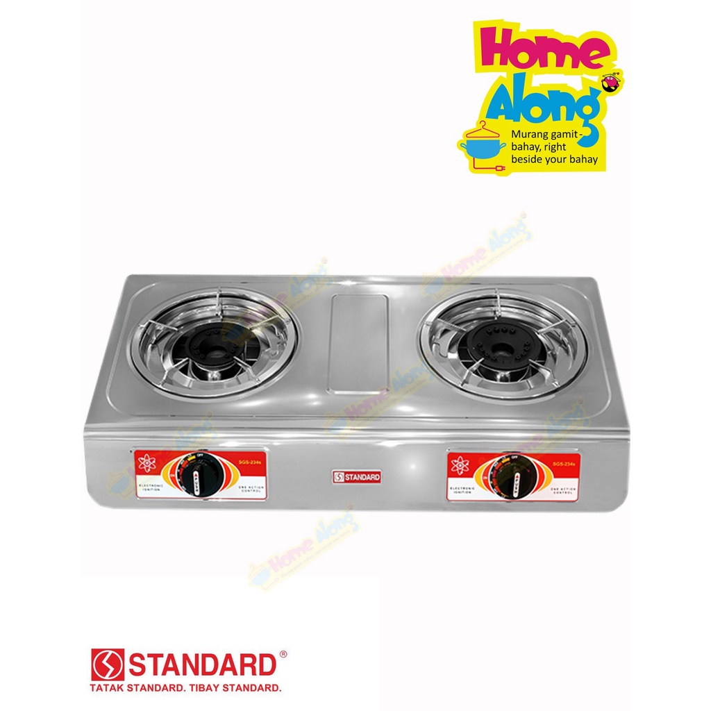 Standard Stainless Steel Top Double Burner Gas Stove With Automatic Ignition Shopee Philippines