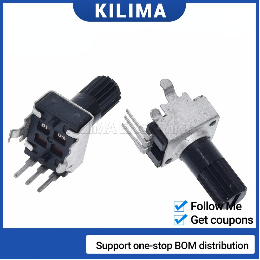 10Pcs Potentiometer RV09 Vertical 12.5mm 7.5mm Shaft 1K 2K 5K 10K 20K