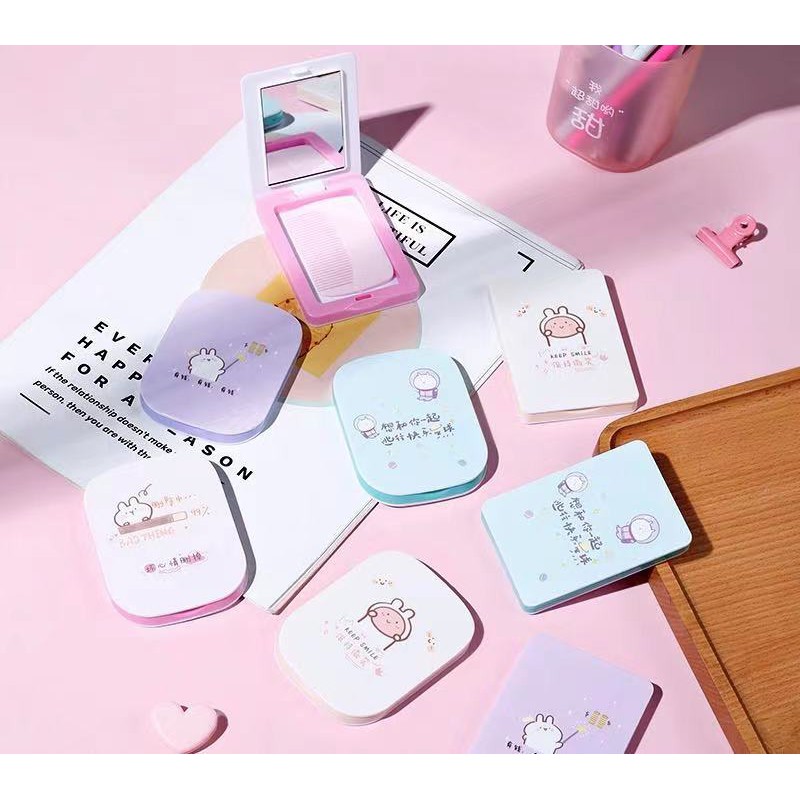Meedo Folding Airbag Comb Mirror New Korean Cute Portable Folding ...