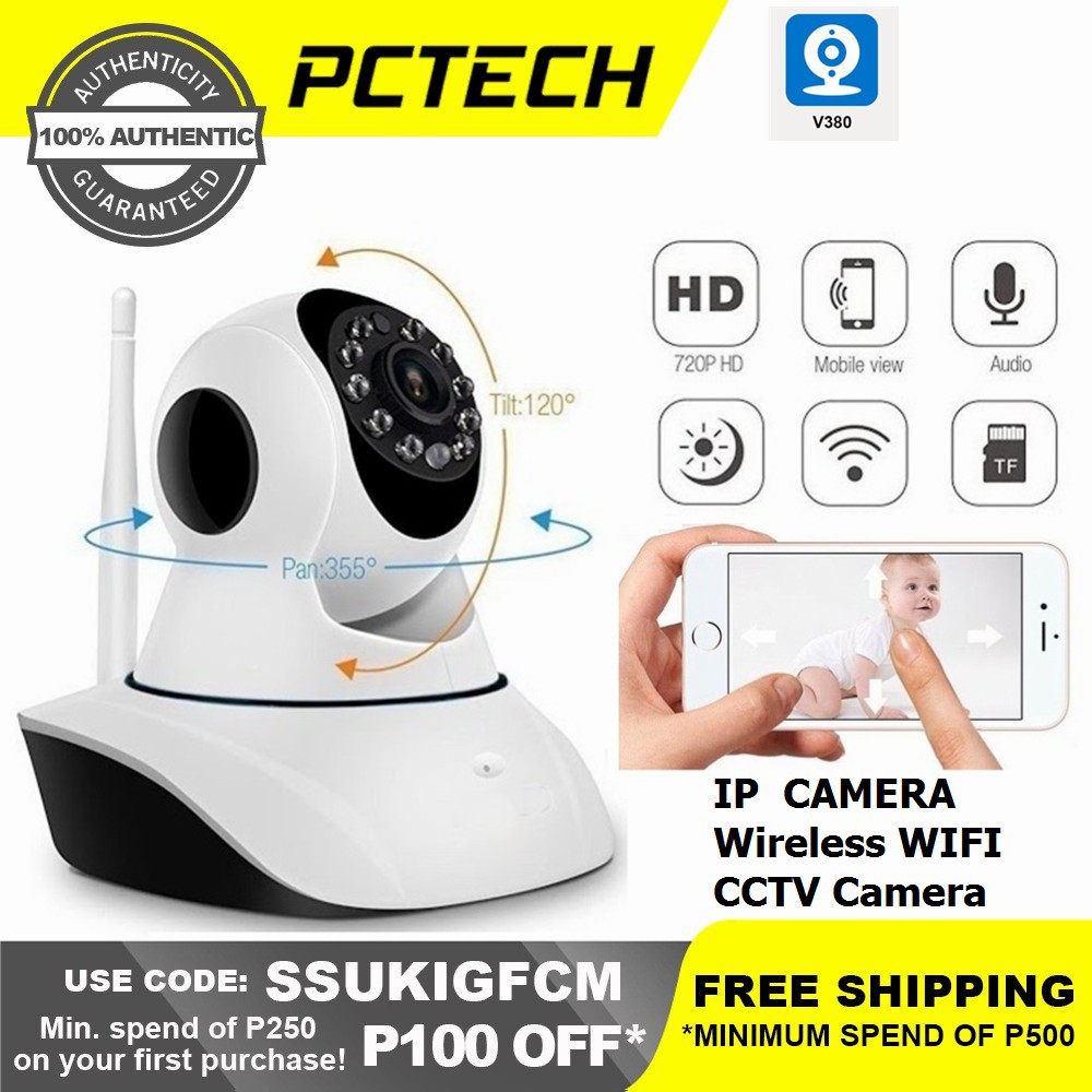 Popcorn V380 IP CAM Wireless WIFI Network Security HD Remote Monitor ...