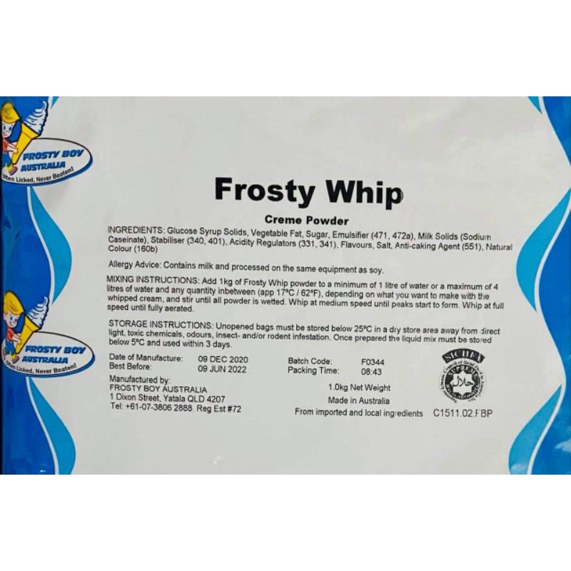 Frosty Whip 1kg (whipping cream powder) Shopee Philippines