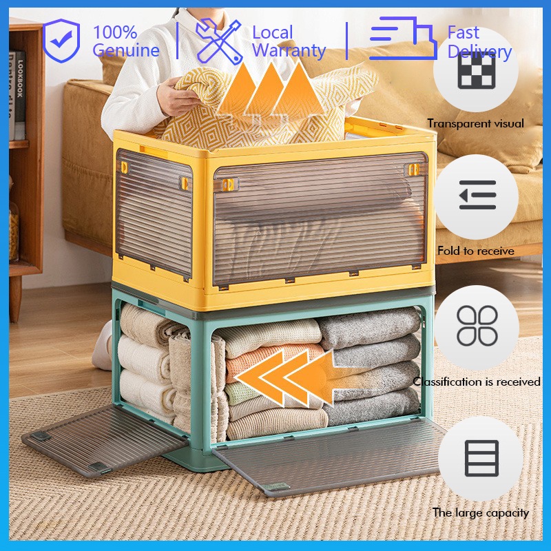 50L Home Foldable Storage Box Transparent Clothing Storage Box 5 ...