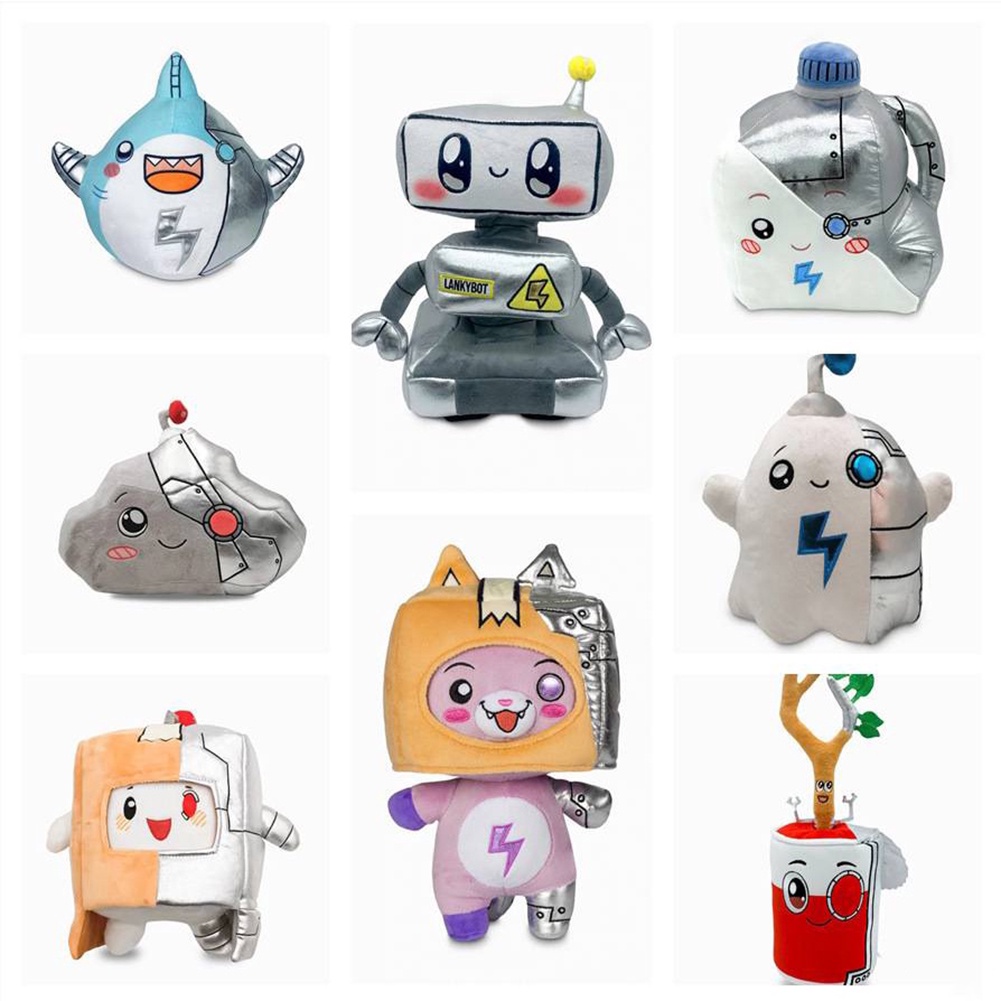 Lankybox Mechanical Plush Toys With LED Shark Fox Milk Ghost Boxy ...