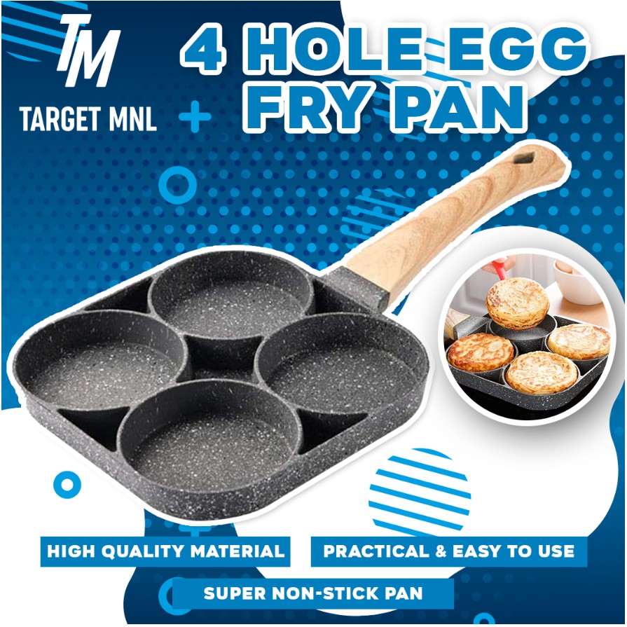 Pancake Pan Crepe Pan Gas Induction Non Stick Coating 4 Hole Fried Egg  Pancake