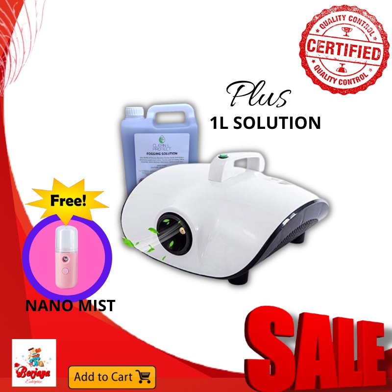 EB Bundle Fog Machine with 1 Liters of Solution/ Fog Machine/ Fog Machine Disinfectant/ Fog