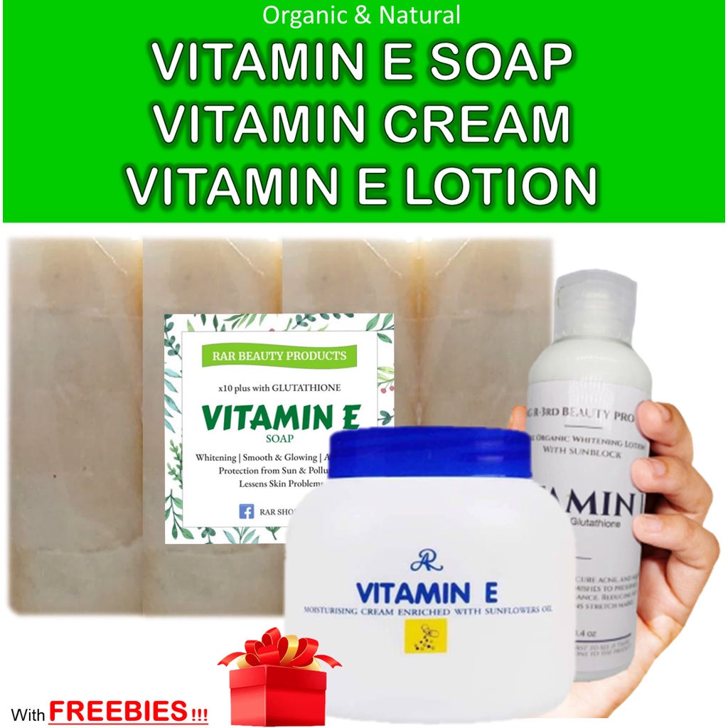 Vitamin E whitening soap with Vitamin E Cream and Vitamin E Lotion