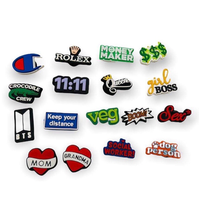 Words logos jibbitz for crocs Shopee Philippines