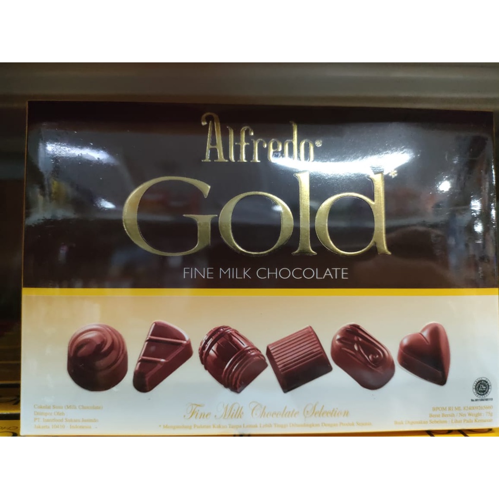 Alfredo Gold fine milk chocolate/Dark chocolate 75g [Unit] Shopee