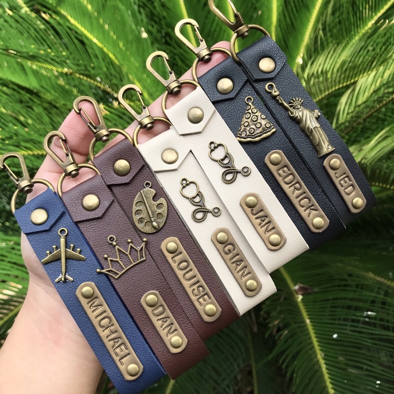 Personalized Leather Key Holder Key Chain Leather Keychain Keyholder ...