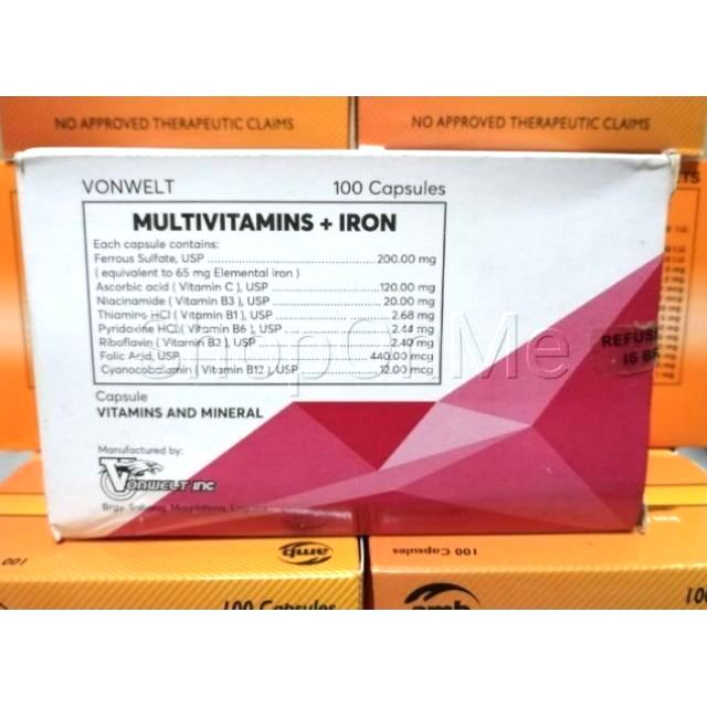 MULTIVITAMINS + IRON (VONWELT) 100's Shopee Philippines