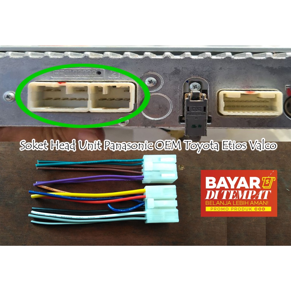 Toyota Socket Head Unit Cable for Installing HU ex Toyota Etios Valco