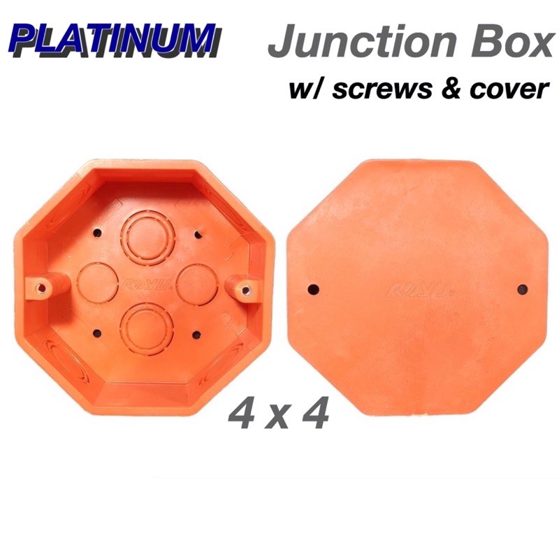 PVC Electrical Junction Utility Box | 4 x 4 comes with cover and screws ...