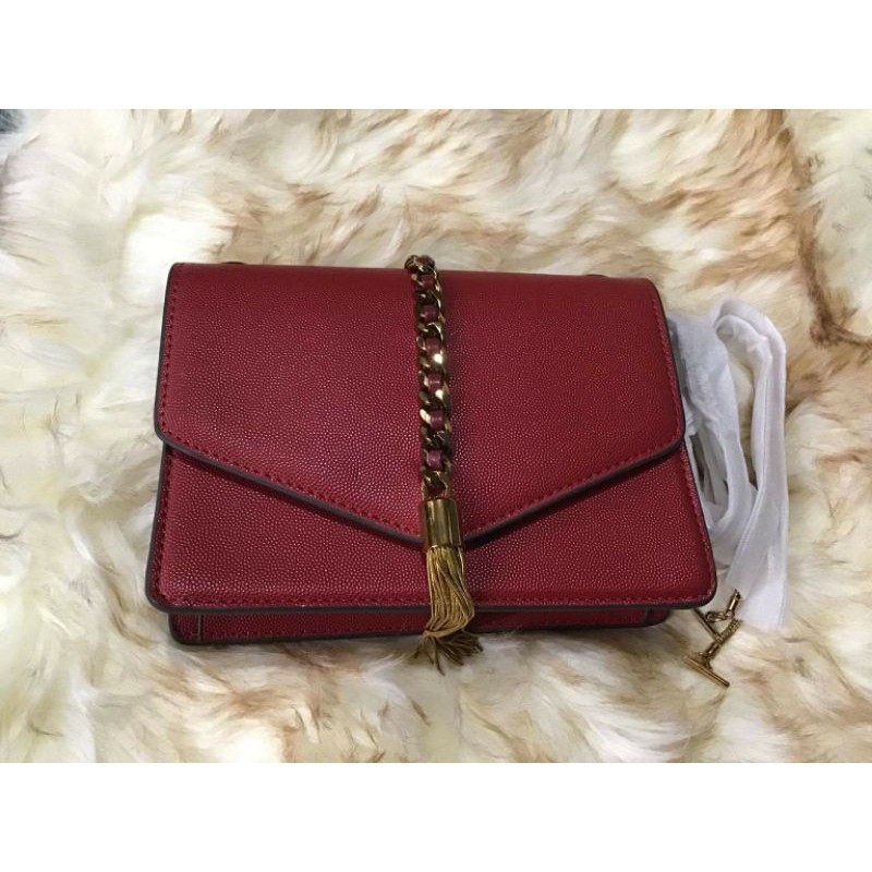 charles and keith red sling bag