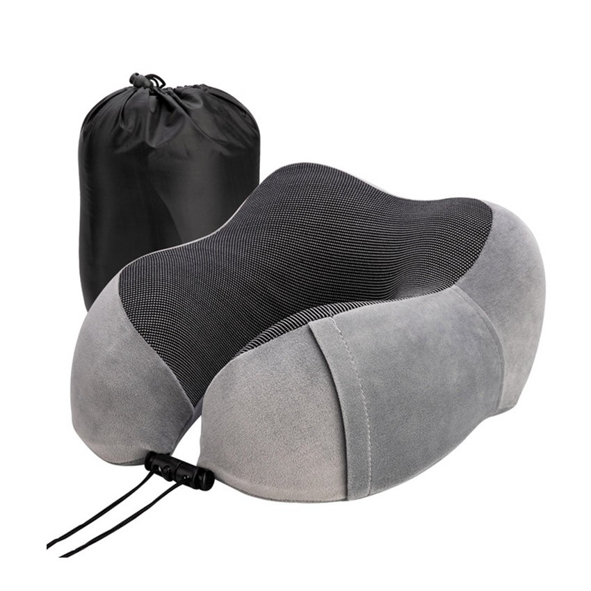 UShaped Memory Foam Neck Pillow Soft Slow Rebound Travel Cushion Solid