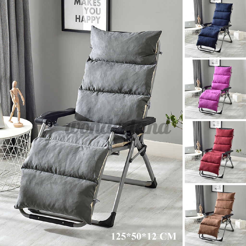 125cm Sun Lounger Recliner Chair Pad Cushion Seat Mat Garden Patio