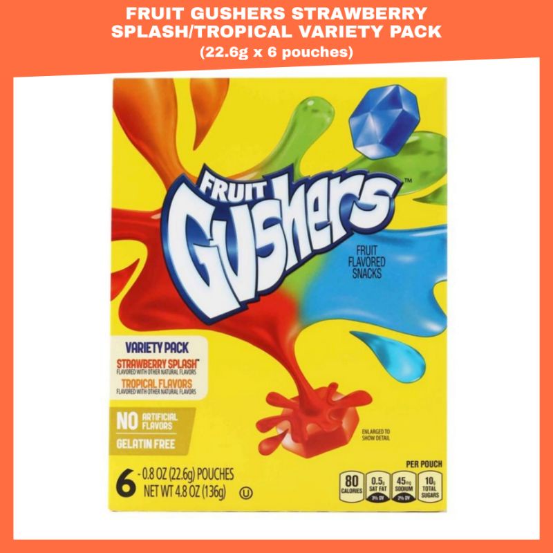 Fruit Gushers Strawberry Splash / Tropical Variety Pack 22.6g x 6 ...