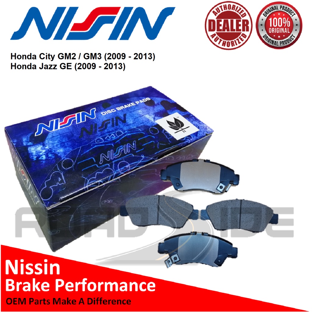 NISSIN Front Brake Pads for Honda City GM2/GM3 (2009 2013), Honda