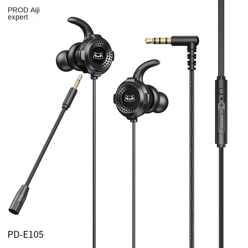 PRODA Wire-controlled Mobile Phone Headset In-ear Dual Microphone Call ...