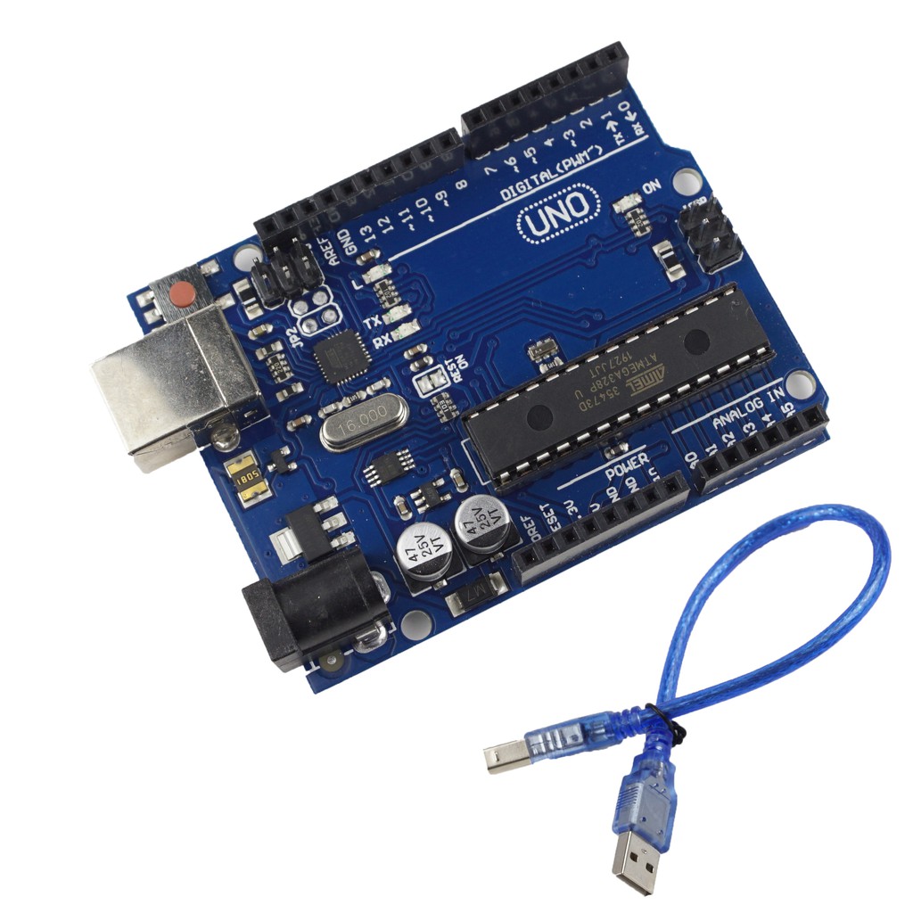 Arduino UNO R3 Plug Chip + Free USB Cable, With Mica Box | Shopee ...