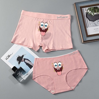 Couple underwear cotton cute underwear couple suit creative cartoon female  men funny SpongeBob underpants