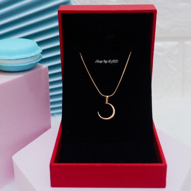 Minimalist Moon Necklace with free box 18K Gold Tala Inspired with free box Shopee Philippines