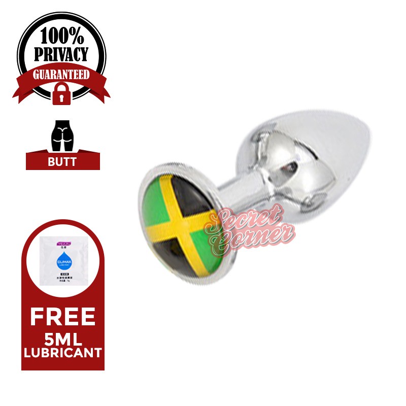Secret Corner Stainless Jamaica Flag Butt Plug Sex Toys For Girls Sex
