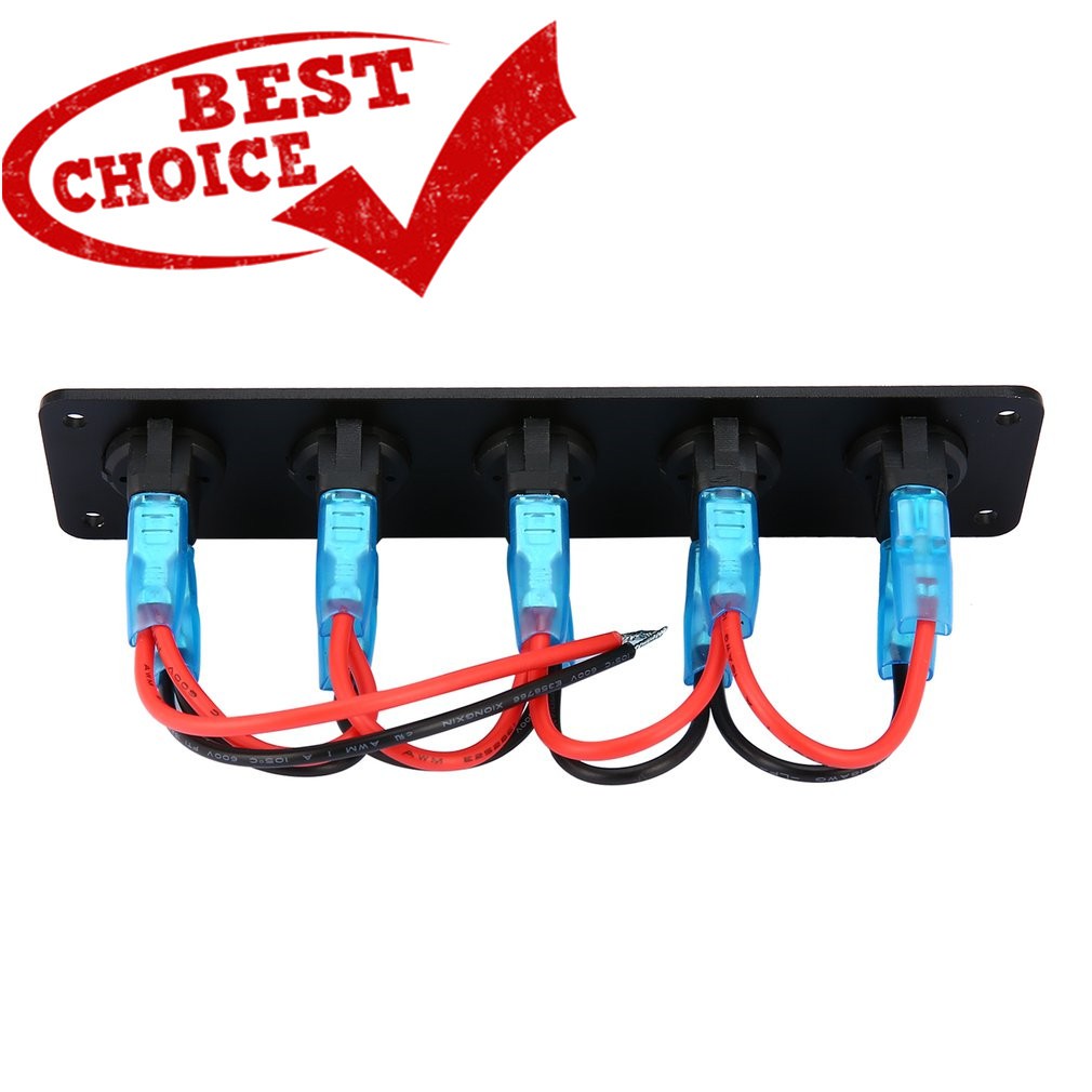 5 Gangs 12v Onoff Round Dash Rocker Toggle Switch Panel Led Light Car Marine Shopee Philippines 4768