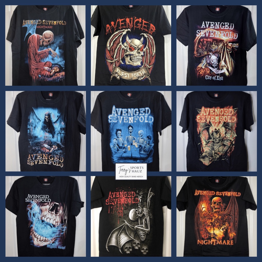 AVENGED SEVENFOLD BAND SHIRTS ASSORTED DESIGNS | Shopee Philippines