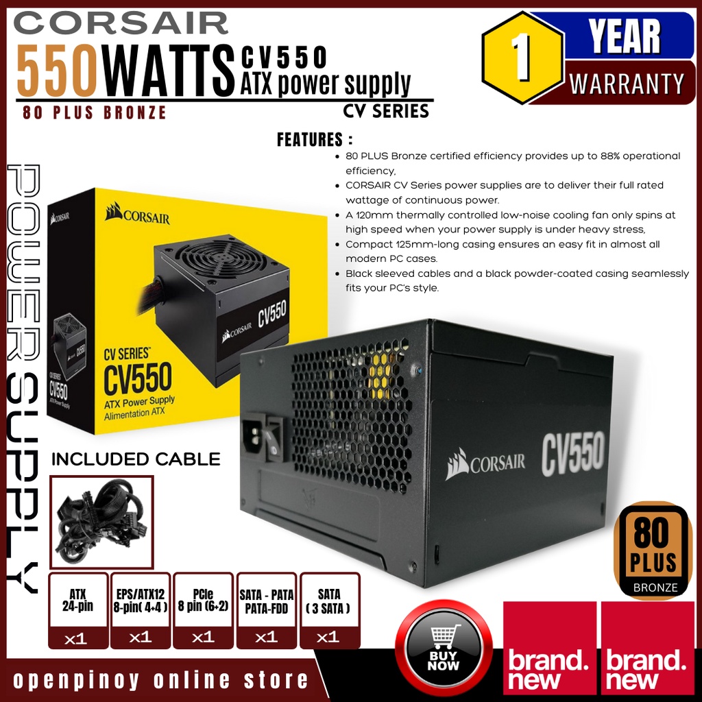 Corsair CV550 - 550W - Alimentation PC - Top Achat