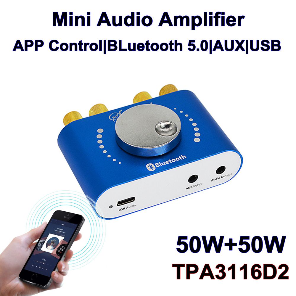 KA50H Mini Speaker Headphone Amplifier 50W HiFi Stereo Dual Channel