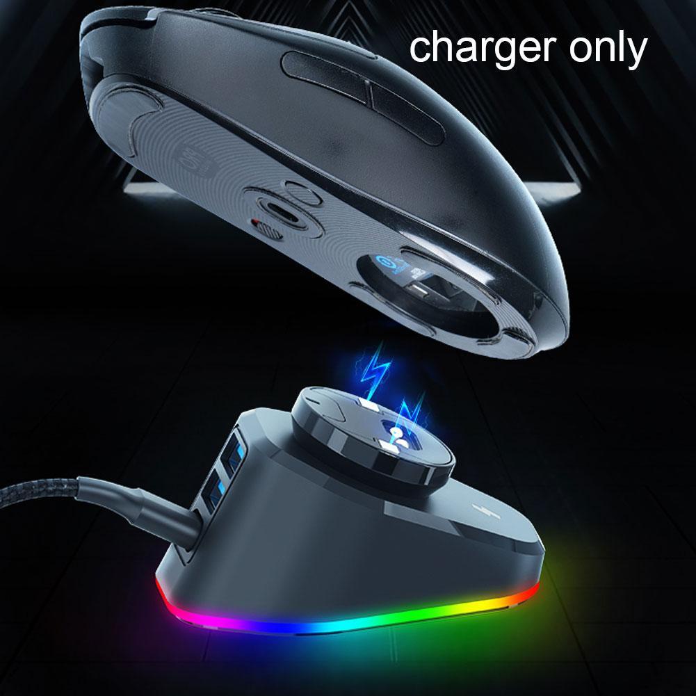 Suction Wireless Mouse Charger Gaming Mice Charging Dock for
