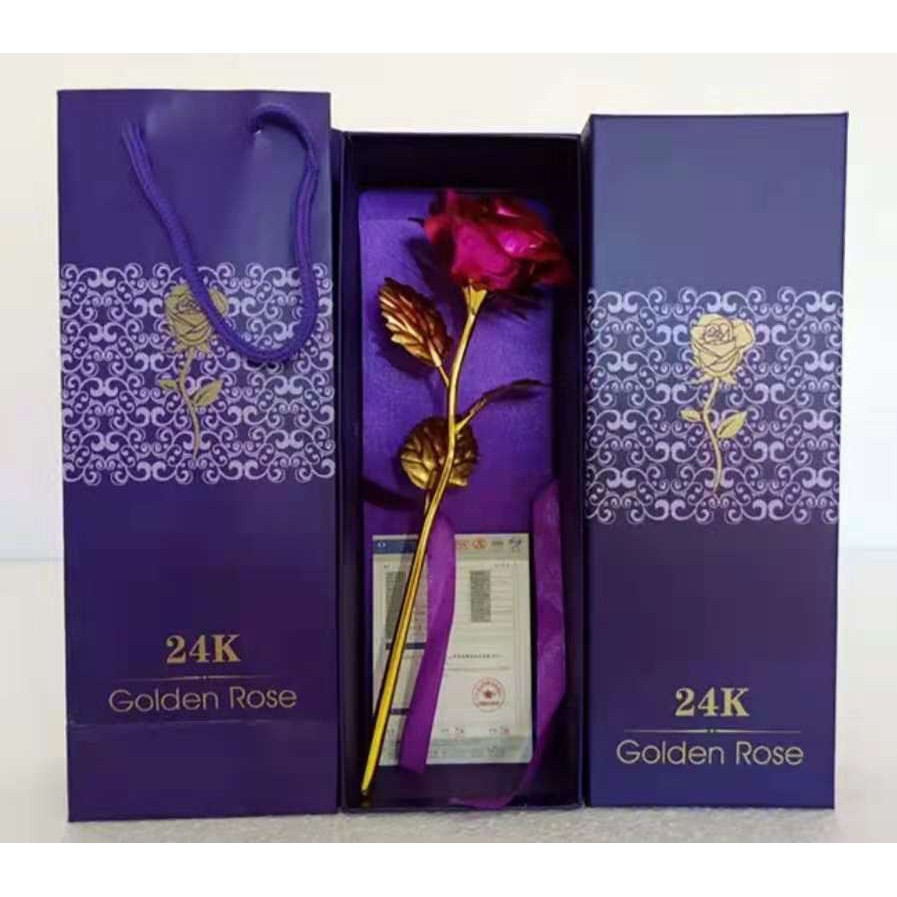 24K Golden Rose (Valentines Rose In A Box) | Shopee Philippines