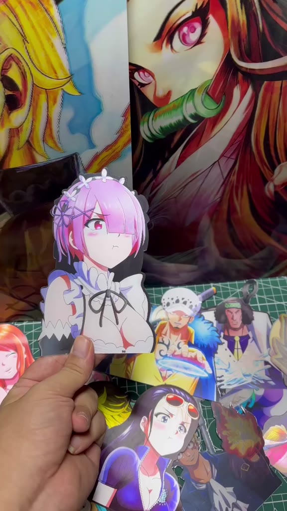 Rem Ram Emilia Motion Suitcase Sticker Re Zero Anime Waterproof Decals ...