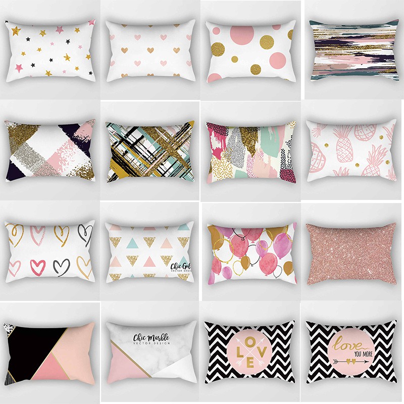 hot sale beauty geometric pattern large pillow cases short plush high