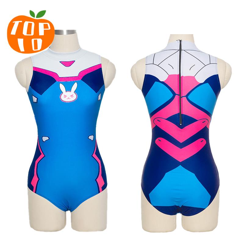 New Sexy Game Ow Dva Cosplay Costume Dva Mercy Cosplay Sukumizu Spandex Anime Swimsuit One 0256