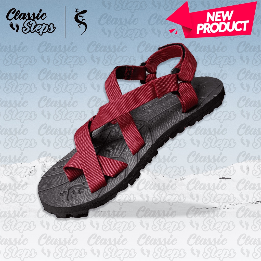 Classic Steps X Sandugo Adventure Sandals Maroon Shopee