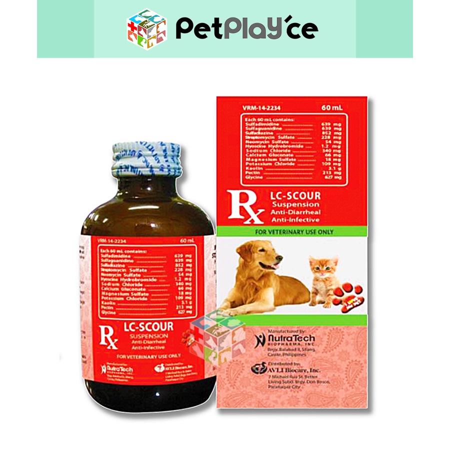 LC SCOUR 60ML AntiDiarrheal AntiInfective for Dogs & Cats Liquid Meds