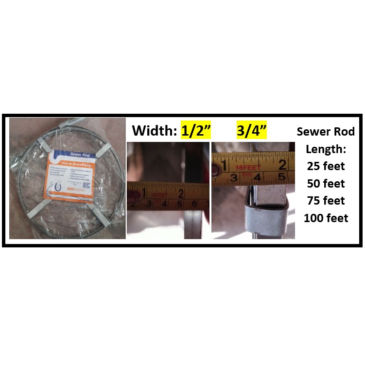 Sewer Rod Flat Bar / Drainage Declogger / Plehe Panundot 25feet